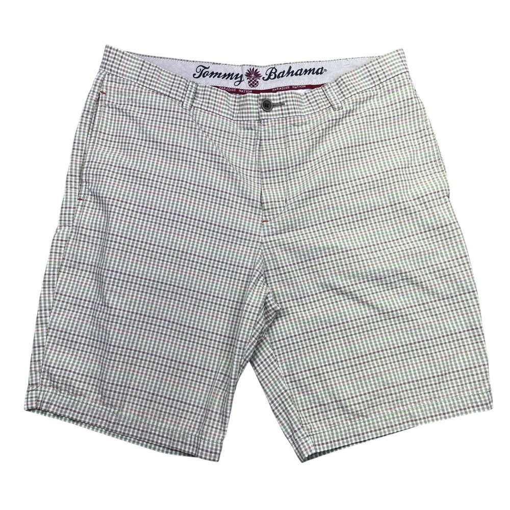 Tommy Bahama Men's Plaid Shorts Paradise Nation Sz 36 Casual Beach Boho Retro